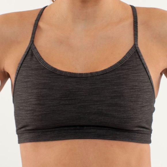 Lululemon Flow Y Bra IV *Denim Black Slub Denim / Black P2P 14" - Picture 1 of 7